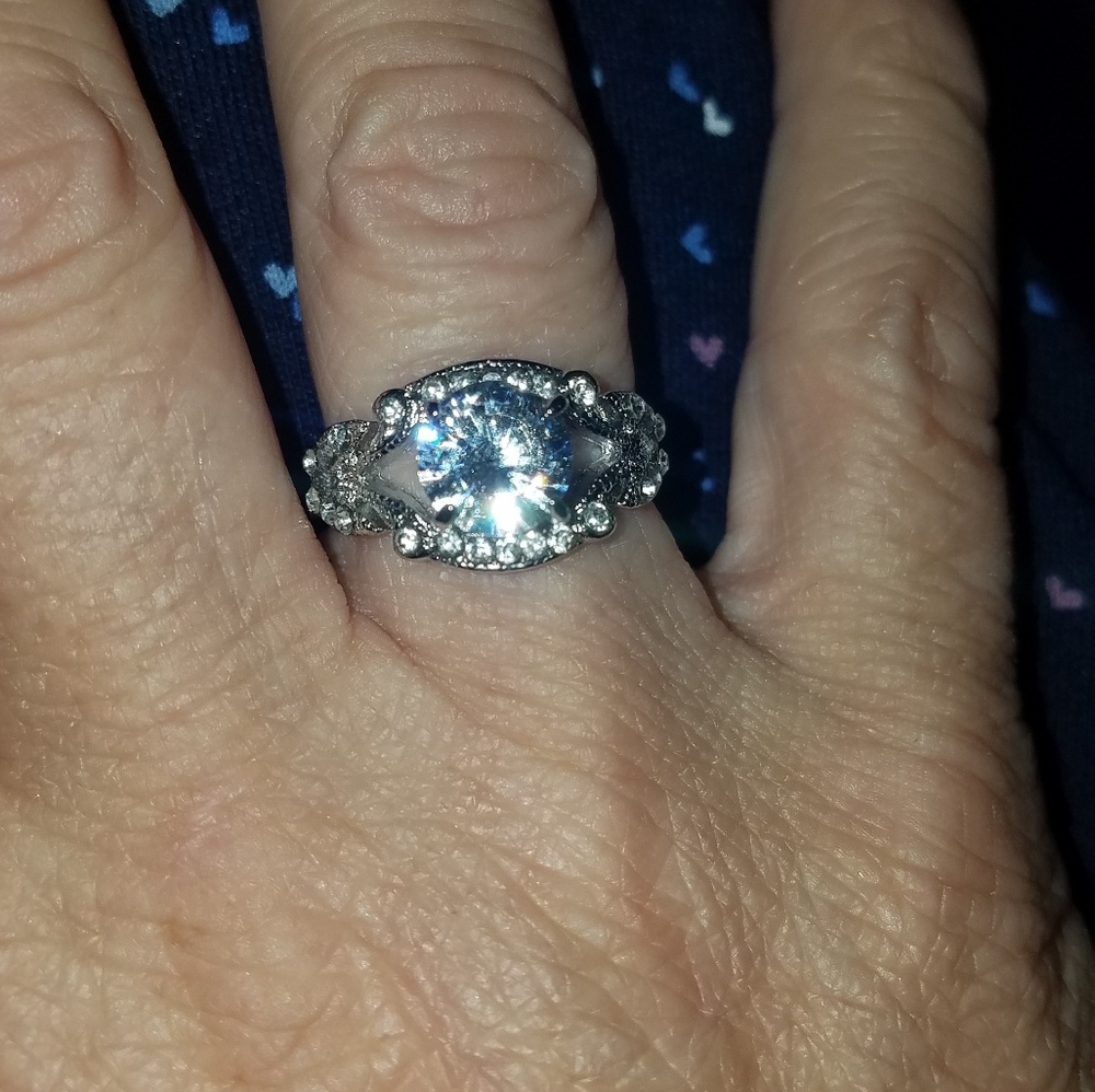 2 carat engagement ring white sapphire
